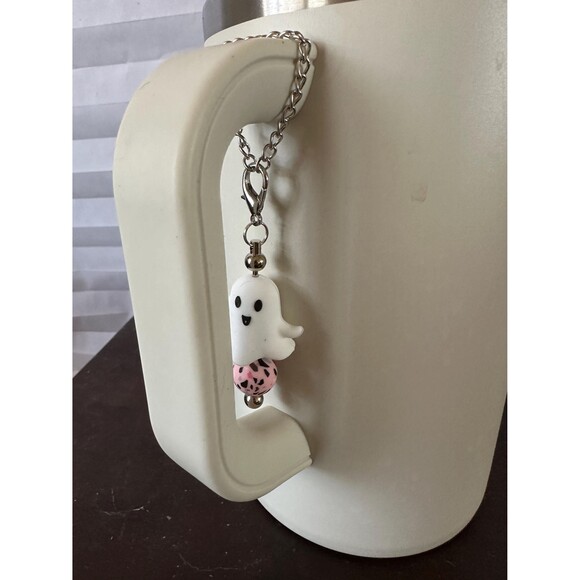 Handmade Coffee Travel Mug Charms Drink Cup Accessories Gift Halloween Ghost - Picture 2 of 2
